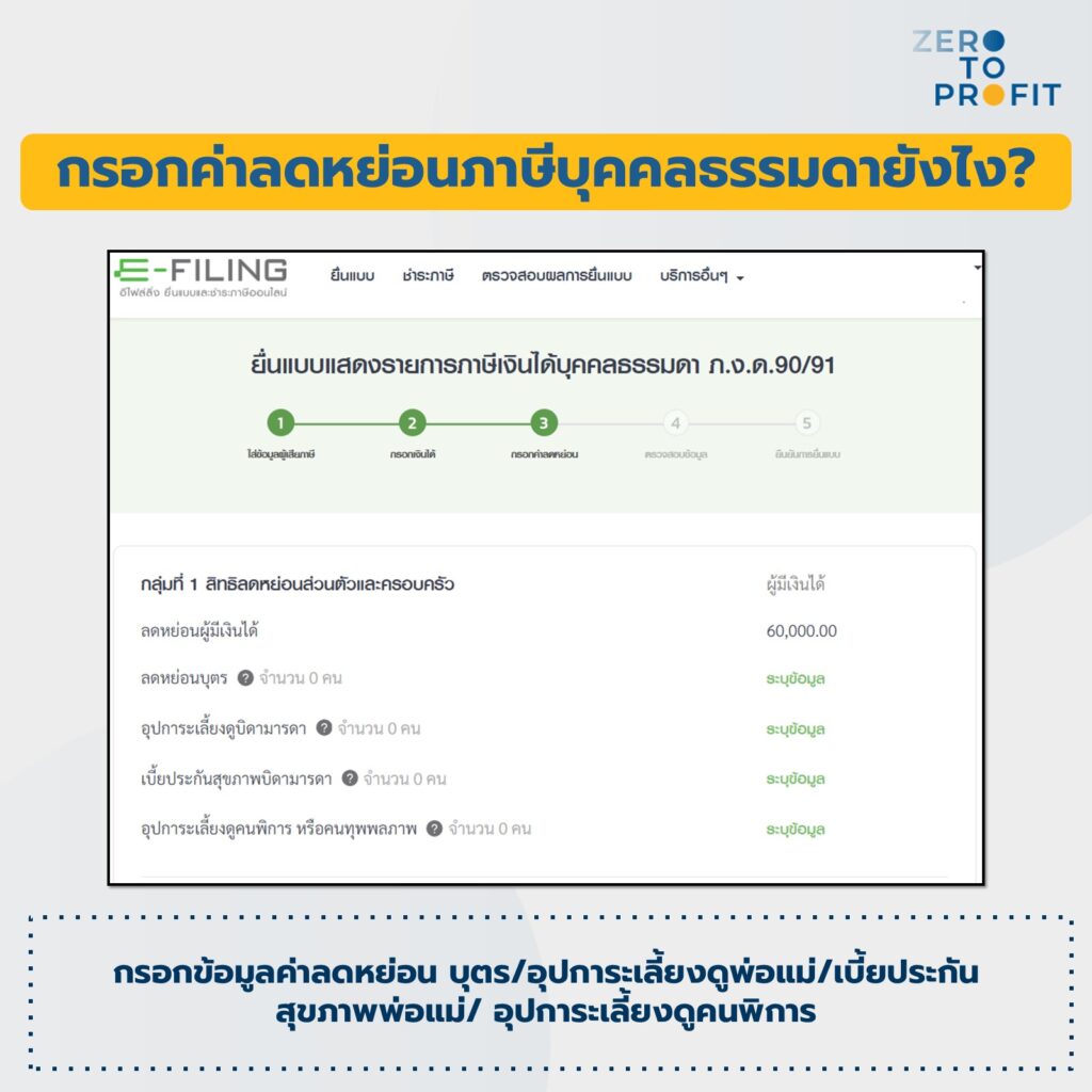 ค่าลดหย่อนภาษีส่วนตัวและครอบครัวยื่นยังไง